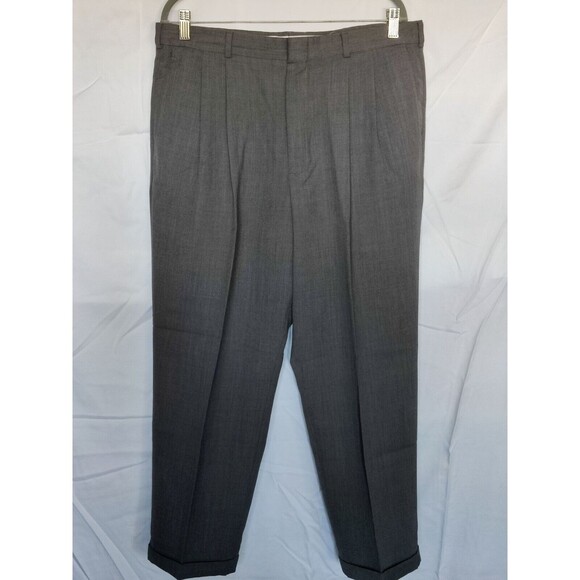 Slates Dress Pants Slacks 36x32 Relaxed Fit Men's 36 X 29 Gray - Picture 4 of 4
